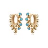MYEARS Women Huggie Earrings Gold Hoop Bead Ball Turquoise Dangle