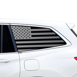 BOGAR TECH DESIGNS Precut Quarter Window American Flag Vinyl Decal Sticker Compatible with Honda Pilot 2016-2022, Matte Black