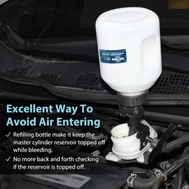 FIRSTINFO A11542-1 Liter Brake Service/Economical Universal Automatic Brake Fluid Dispensing Refilling Bottle Bleeder Bottle
