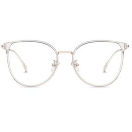 Firmoo 2023 Blue Light Blocking Reading Glasses 1.25 for Women/men, Anti Glare Reader Glasses, Clear Gold Round Computer Glasses for Screens