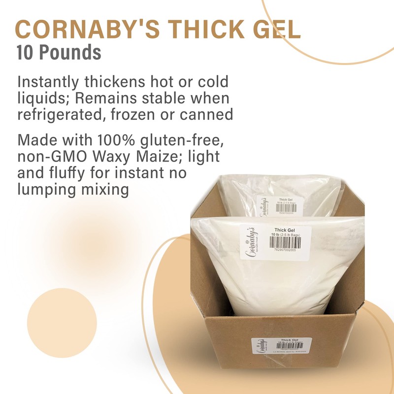 Cornaby’s Thick Gel 10 Pounds | Premium Waxy Maize Starch,