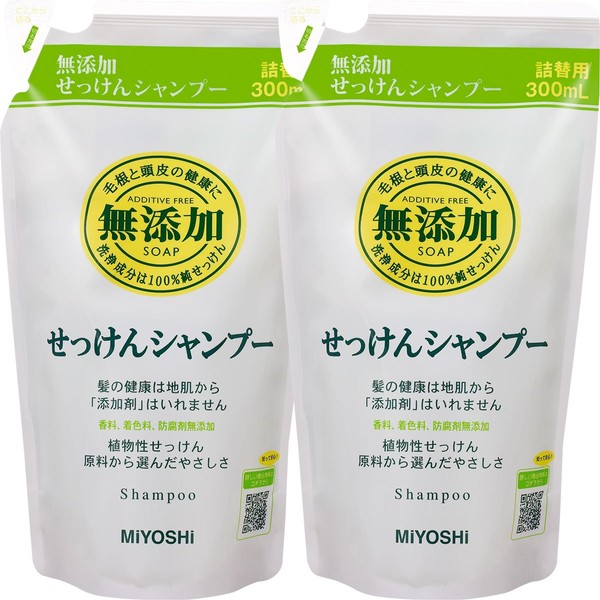 Miyoshi Soap Set, Additive-Free Soap Shampoo Refill, 10.1 fl oz (300 ml) x 2