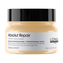 L'Oreal Professionnel Absolut Repair Golden Mask | Mascarilla dorada reparadora | Repara el daño y proporciona brillo al cabello | Con tecnología de quinoa dorada y proteínas | Para cabello grueso y dañado | 250ml