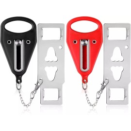 kuogo Portable Door Lock-2 Pack Solid Heavy Duty Lock Additional Privacy Travel Airbnb