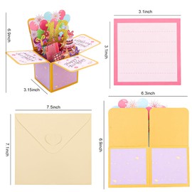 CIEHER Sweet 16th Birthday Card Pop Up Card for Girls Boys, Sweet 16 Birthday 3D Greeting Card, Unique Sweet 16 Birthday Gifts for Girls Boys or Friends