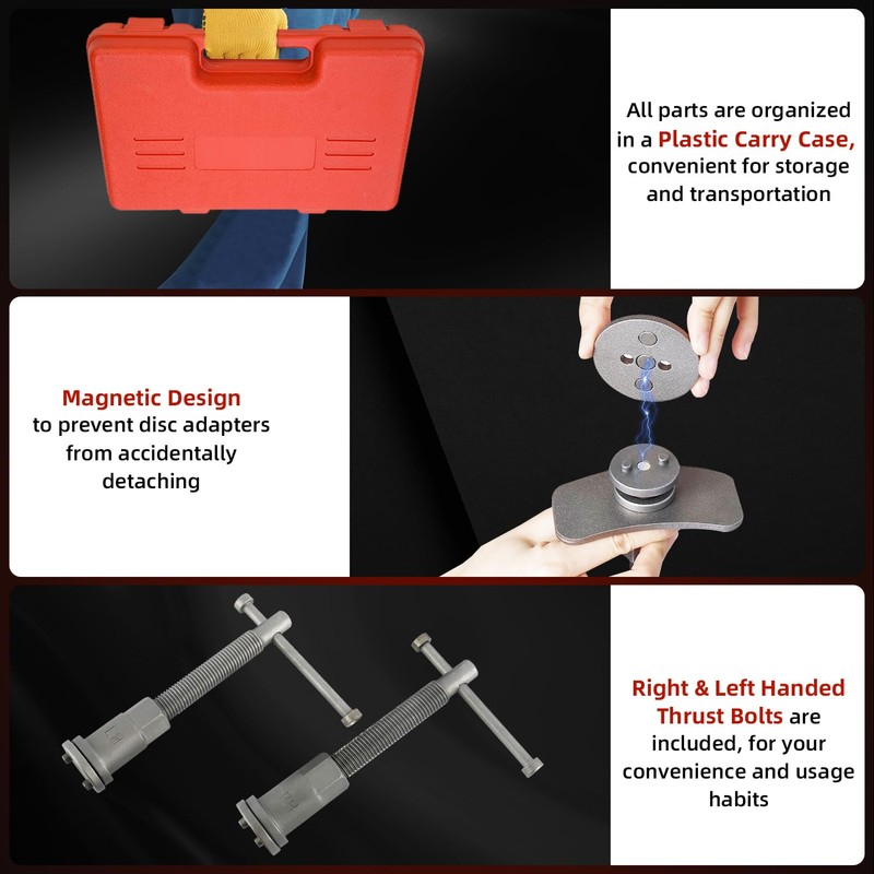 8MILELAKE Disc Brake Caliper Compressor Wind Back Tool 24pc Professional