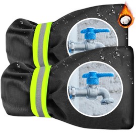 Outdoor Faucet Cover for Winter, 2 Pack Outside Garden Faucet Socks for Freeze Miser, 6.7" W x 8.3" H Pro Spigot Hose Bib Covers, Reusable Freeze Protection Pipe Insulation