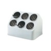 Vollrath Gray Silv-A-Tainer 6-Hole Plastic Silverware Container