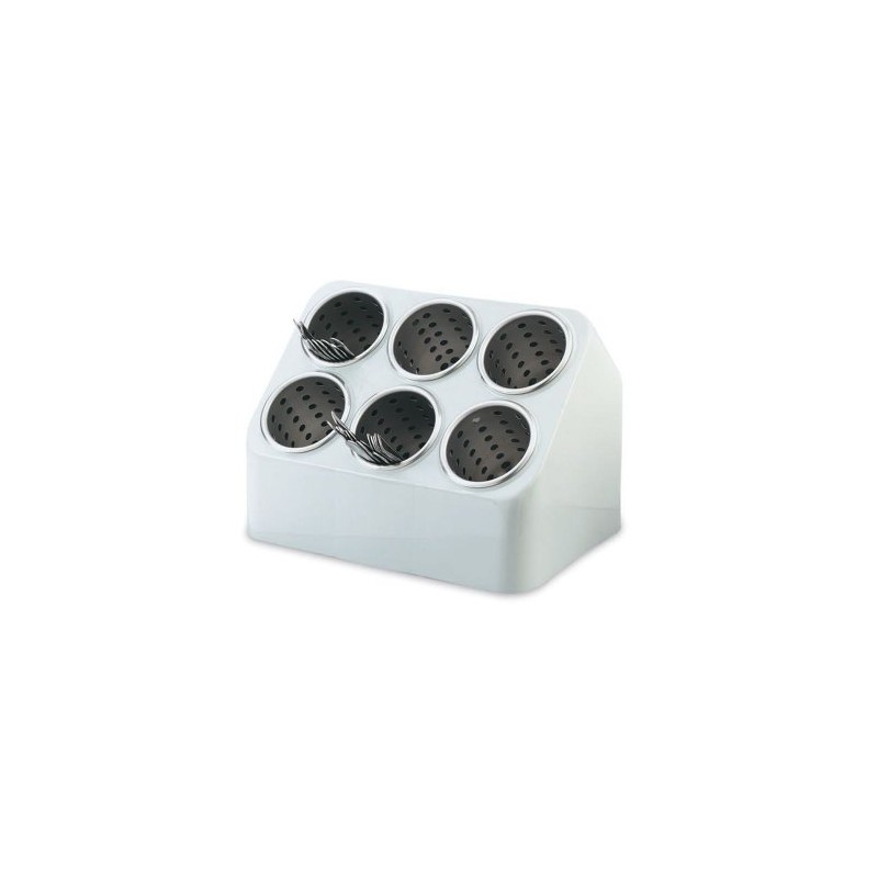 Vollrath Gray Silv-A-Tainer 6-Hole Plastic Silverware Container