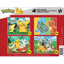 Buffalo Games - Pokémon - Play Time - Four 12-48 Piece Puzzle Board Preschool Tray Puzzles - Finished Puzzle Sizes are 14 x 10.75in