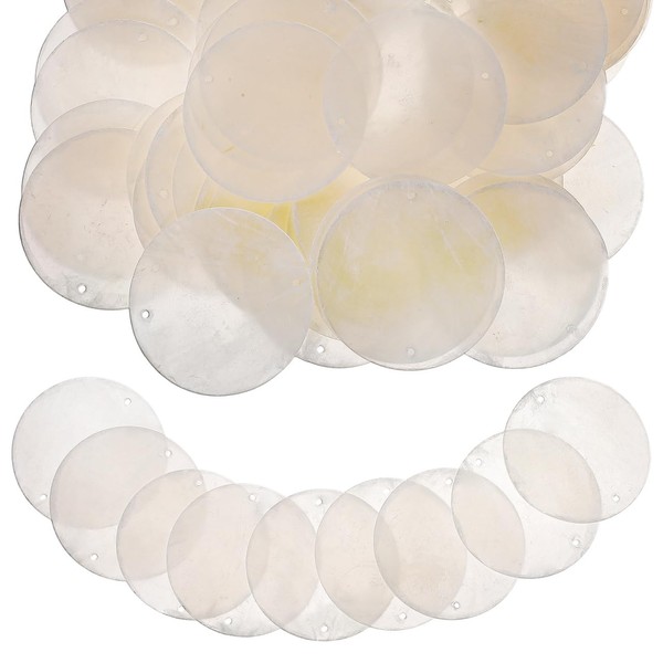 iplusmile Round Natural Shells: Pack of 50 White Shells in
