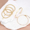 Gold Initial Bracelets Stack for Women Non Tarnish Dainty Gold