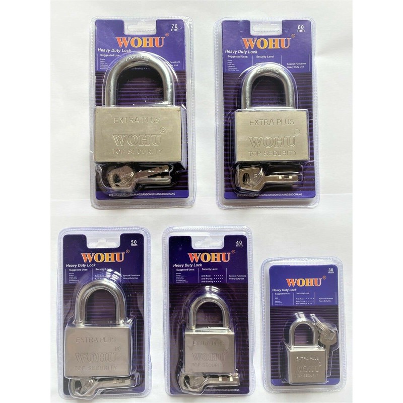 HEAVY DUTY CHROMED PLATED STEEL LOCK WITH 3 KEYS