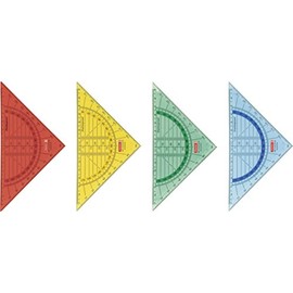 Baier & Schneider Brunnen 104975402 Geometry Triangle for School and Office 16 cm Shatterproof 4 Different Colours