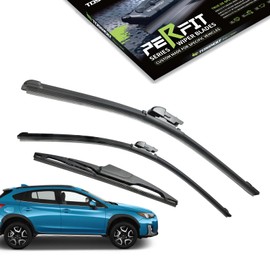 TOSTMOLT 3pcs Front+Rear Direct Fit Windshield Wiper Blades Compatible With 18-23 Subaru Crosstrek / 17-23 Impreza Hatchback / 18-22 XV, Original Factory Quality Replacement, All Season Natural Rubber