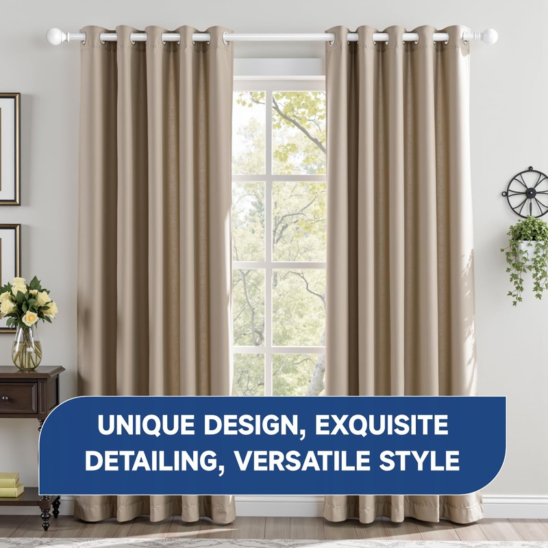 BRIOFOX White Curtain Rods for Windows 72 to 144 Inch(6-12ft)