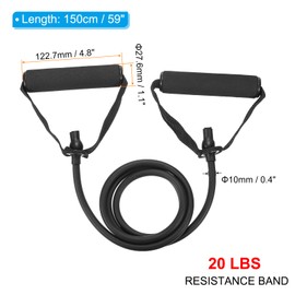 PATIKIL 30Lbs Resistance Bands with Foam Handles Black