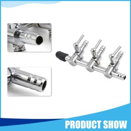 CAPASTEC Air Pump Control Valve, Stainless Steel Single Way Air Valve Distributor for Aquarium Pump, 2.83x1.10x0.83inch (Silver Tone 2pcs)