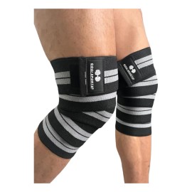Vendas Para Rodilla Gym Crossfit Soporte Protección Premium Gris Oscuro