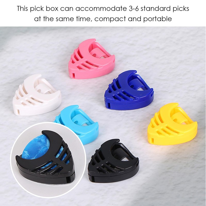 15-Piece Guitar Pick Storage Box, Portable Pick Box, Stickable Pick