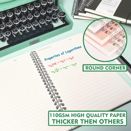 OWSC 1 Pack Ruled Notebook, 5.9 x 8.3 Inches Spiral Notebooks for Work, School and Journal with 110 GSM Journal Ruled Paper, Large Notebook with 80 Sheets/160 Pages, Hardcover Ruled Journal