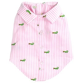 The Worthy Dog Alligator Fabulously Stylish Shirt for Dog, Casual Dog Outfit, Dogs - Pink/White Color-Small