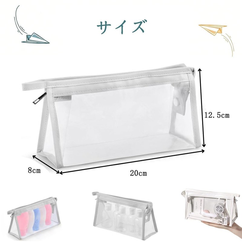 Phyxiul Pen Case, Pencil Case, Clear, Large Capacity, Lightweight, Multi-functional,