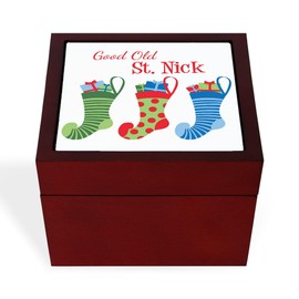 CafePress Good Old St. Nick Memory Keepsake Jewelry Box, 5"x5"x3.75"