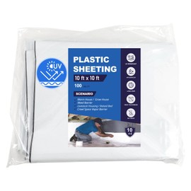 Crawl Space Vapor Barrier - 10 mil (10' x 10'), Thick Plastic sheeting, Drop Cloth Moisture Barrier Covering for Crawl Space Encapsulation, Heavy Duty Polyethylene Film, Black and White Panda Film