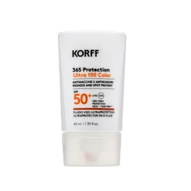 Korff 365 Protection - Ultra 100 Color Facial Fluid SPF50+, Very High Sun Protection for Sensitive Skin, 40 ml