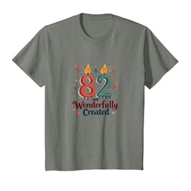 82 Wonderfully Created Birthday Gift for Seniors T-Shirt, Youth, Olive Heather