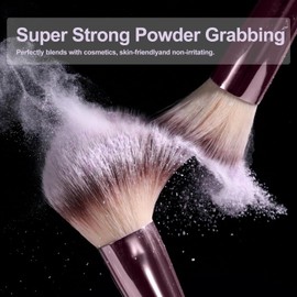 BS-MALL Travel Makeup Brush Set Foundation Powder Concealers Eye Shadows Makeup Set with LED light Mirror 14 Pcs (Bamboo)