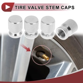 HEROFFIX 4 Pcs Mesh Pattern Tire Valve Stem Caps Decorative Tyre Valve Dust Covers 7x16mm Silver Tone Aluminum Alloy