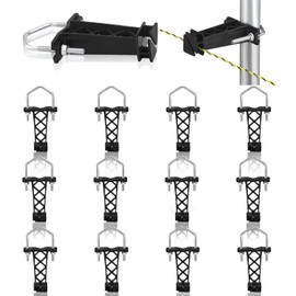 Tondiamo 12 Pcs Tube Post Insulator, Electric Fence Insulator T Post Holding Insulator Insulators for Electric Fence Wire for Chain Link Post and Square or Round Tubing, Black