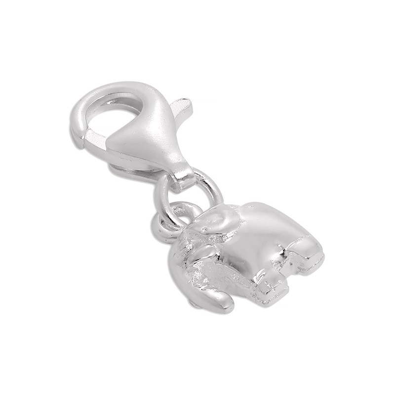 jewellerybox Tiny Sterling Silver Elephant Clip on Charm