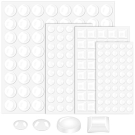 BOHUIZ 204 Stück Elastikpuffer Transparent, 4 Größen Gummipuffer Selbstklebend Anschlagpuffer Türpuffer Schutzpuffer Möbelpuffer Gumminoppen Türdämpfer für Türen Schränke Schubladen