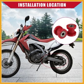 Partuto Chain Roller Pulley Tensioner/for Motorcycle 8mm 10mm 2 Set Red Replacement