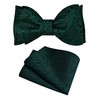 GUSLESON Mens Paisley Bowties Self Tie Bow Tie Handkerchief for