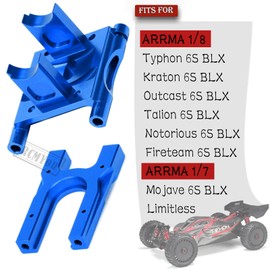 RCMYou Aluminum Center Diff Mount/Differential Cover Mount/Sliding Motor Mount Upgrades Part for ARRMA 1/8 Typhon/Kraton/Notorious/Outcast/Talion 6S BLX,1/7 Mojave 6S BLX/Limitless,Navy Blue