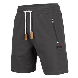 Mount Swiss Liam Men's Leisure Shorts Men’s Short Jogging Bottoms with Pockets - 2 Side and 1 Back Pocket Each with Zip Men’s Sports Shorts in Classic Colours - Sizes S - 6XL, grey, l