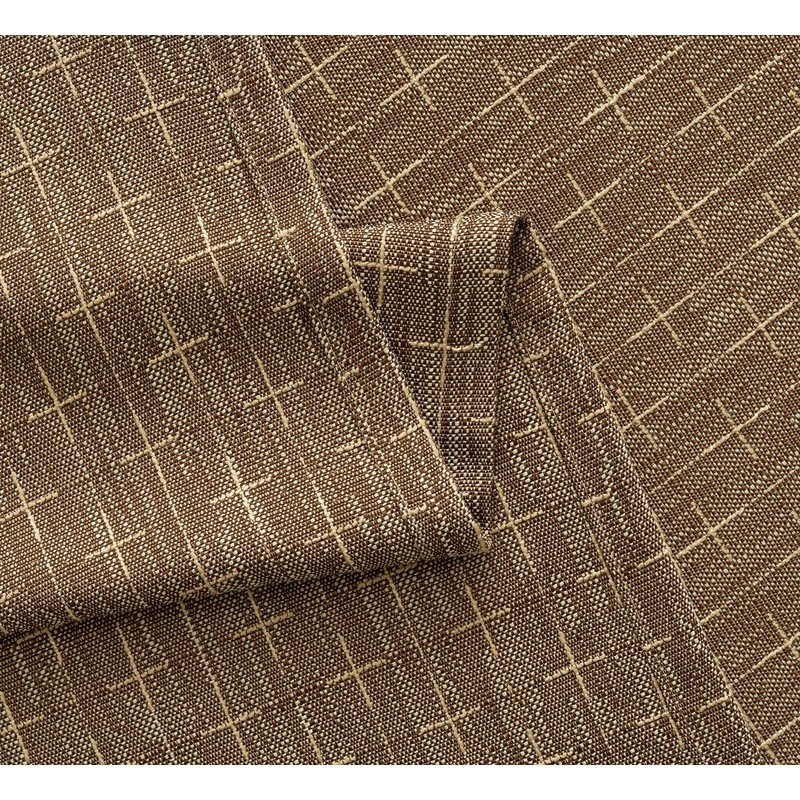 MIULEE Decorative Back Tab Linen Curtains with Geometric Pattern for