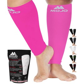 Mojo Compression Sleeve for Women and Men 20-30mmHg Plus Size - Footless Compression Socks for Edema, Swelling, Bariatric Surgery Recovery - Pink, 4X-Large - A604