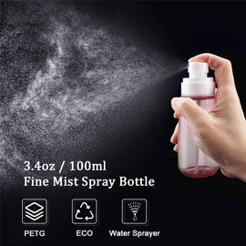 Cosywell Travel Size Spray Bottle TSA Approved 3.4oz 100ml 3 Pack Leak Proof Fine Mist Spray Bottles Empty Refillable Mist Sprayer for Perfume Essential Oils Toners Rose Water Cosmetics (3Pink)