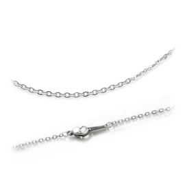 Atlacic Necklace Chain, Surgical Stainless Steel, 11.6 gal (316 L), Flat Cable Chain, Women's, Men's, Hypoallergenic Metal, Stainless Steel, No Gemstone