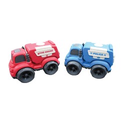 Lexibook BIOC01 Toy Cars Partially Made of Wheat fibers-Police and Firefighter for Children