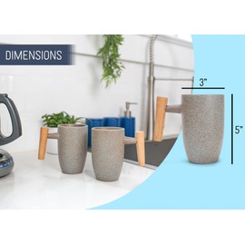 Nat & Jules Stone Finish 11 ounce Stoneware Wood Handled Mugs Set of 2