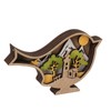 Wooden Bird Statues with Light 3D Hollow Hand Carved Birds