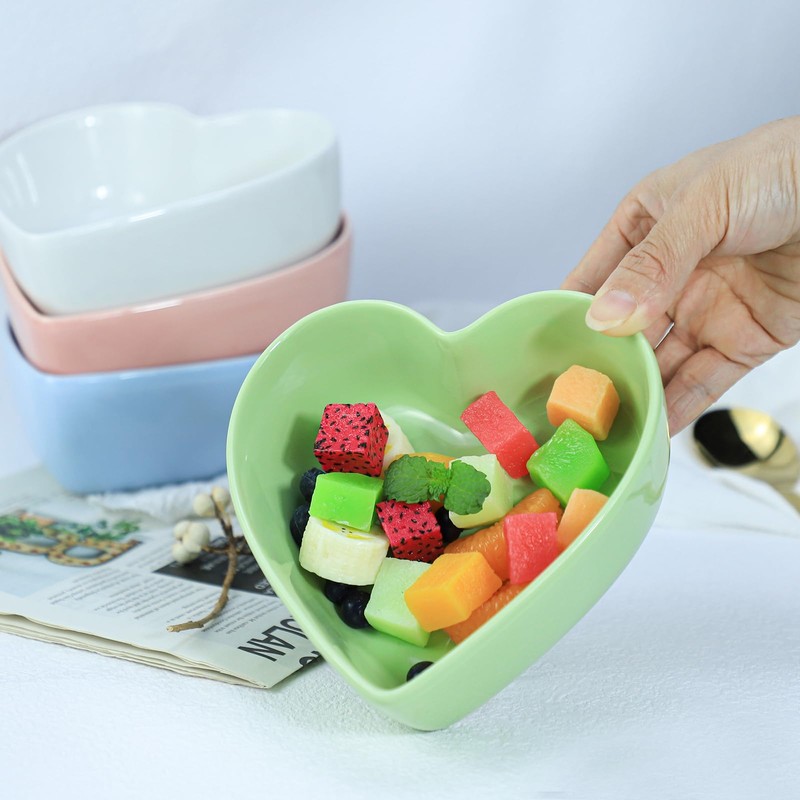 WAIT FLY Heart-shaped Bowls for Salad Soup Snack Dessert Best