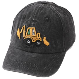 Excavator Toddler Baseball Hat, Embroidery Adjustable Kids Baseball Boys Cap Big Brother Present Age 2-8 Black