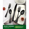 PHILIPALA 40 Piece Black Silverware Set, Stainless Steel Flatware Set